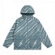 Lightning Stripe Puffer Jacket in Slate Blue