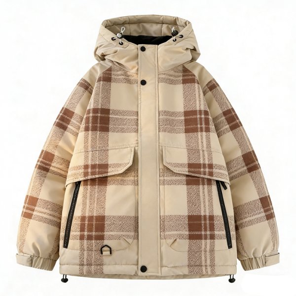 Tartan Plaid Puffer with Shielded Front