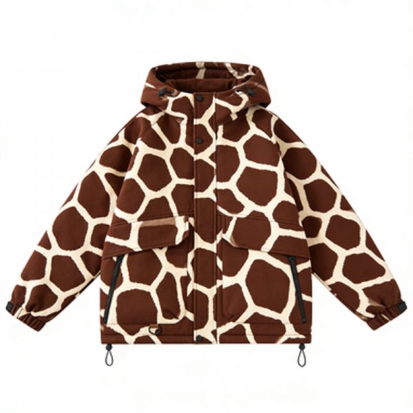 Giraffe-Print Insulated Parka