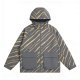 Gray and Mustard Stripe Puffer Jacket