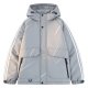 Mono-Luxe Hooded Puffer Jacket with Striped Detail