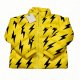 Yellow Lightning Print Puffer Jacket